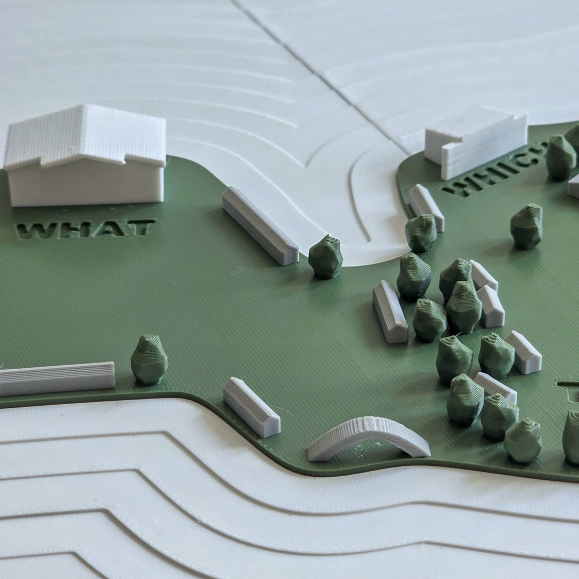 A 3d-printed model of the bonnaroo festival map