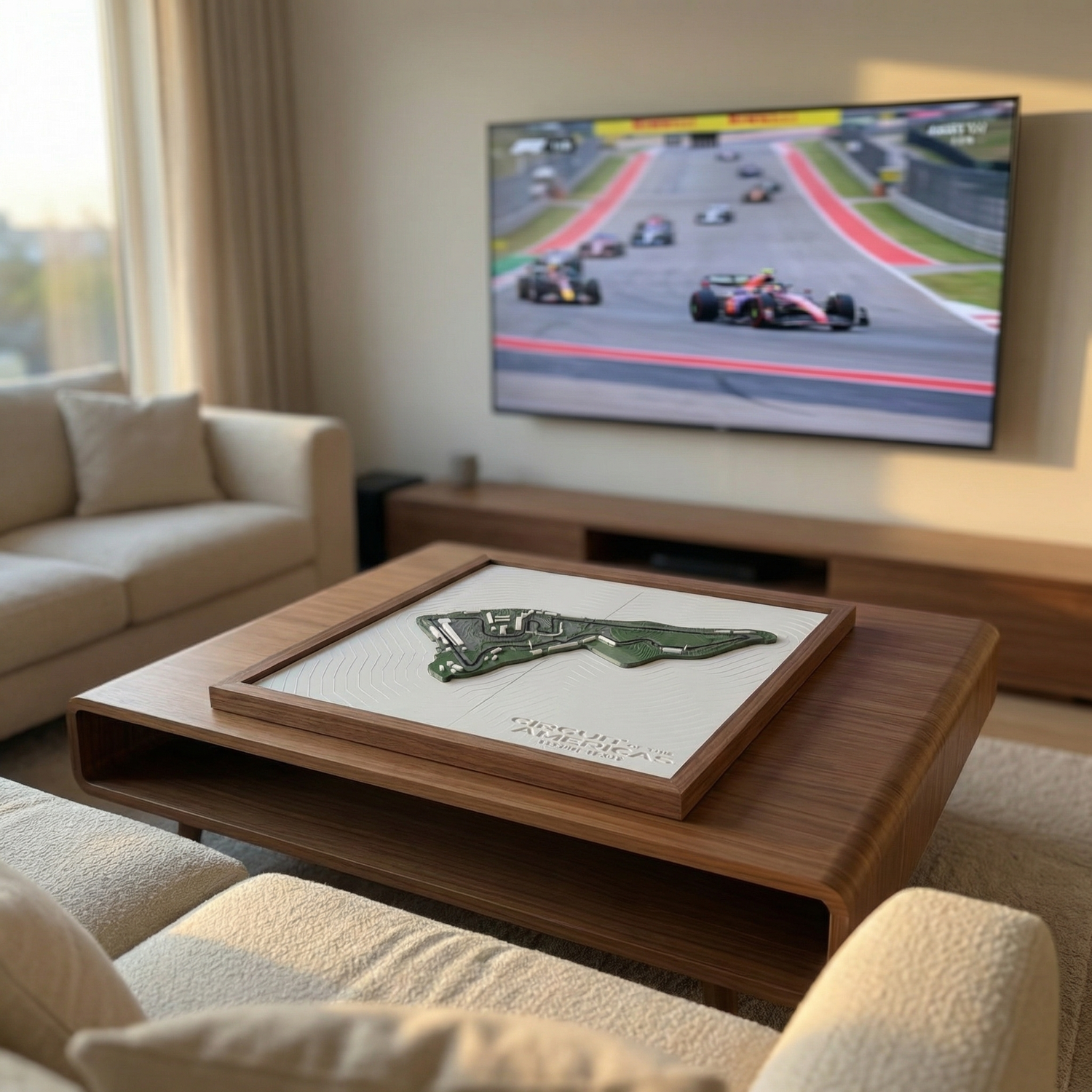 3D F1 track product on a table