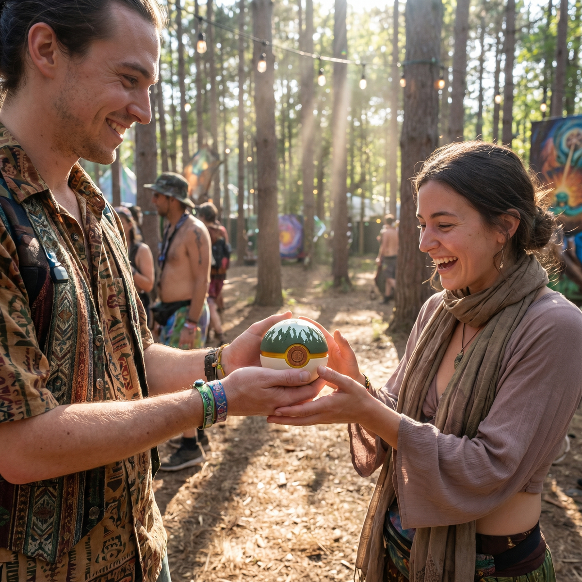 Electric Forest Memory Capsule held in hand