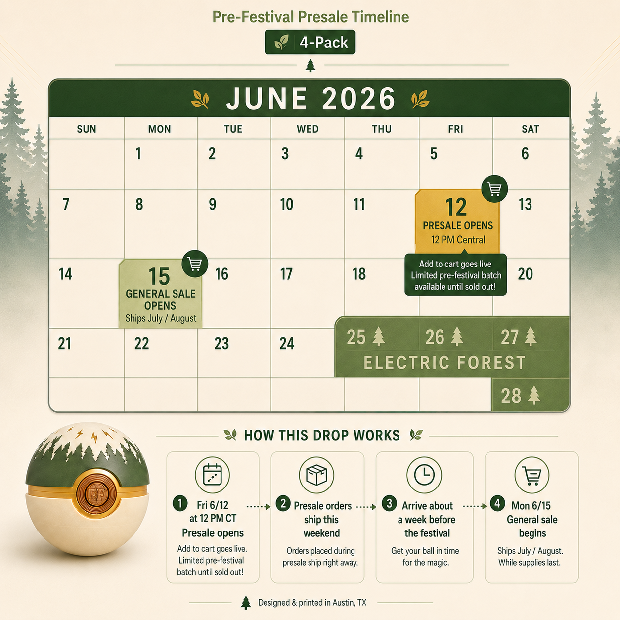 Electric Forest Balls (4) | Pre-Festival Drop, Ships Before EF 2026
