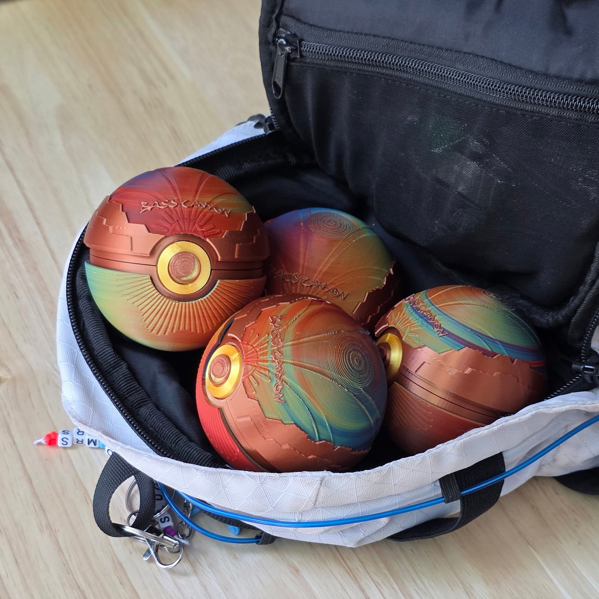 Four memory capsules in a hydro backpack